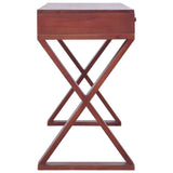 vidaXL Computerbureau 115x47x77 cm massief mahoniehout bruin