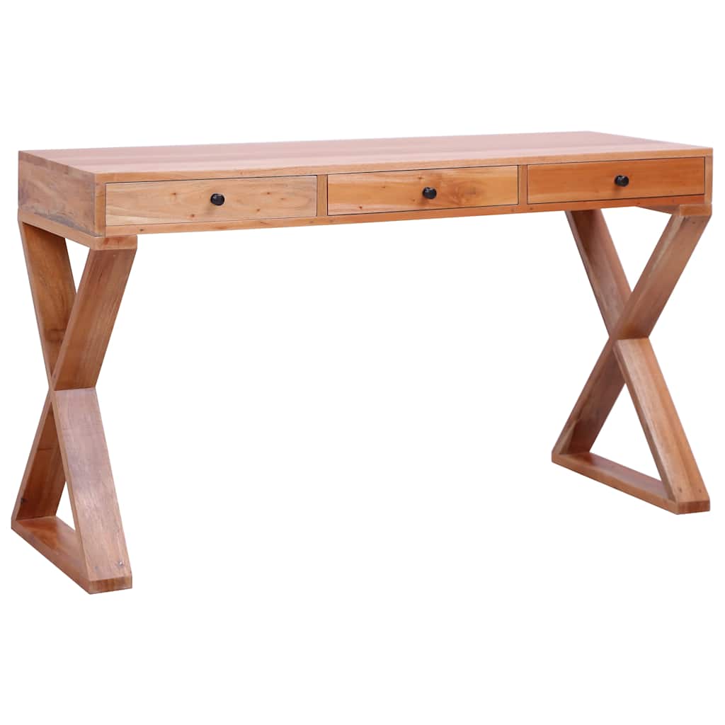 vidaXL Computerbureau 115x47x77 cm massief mahoniehout bruin