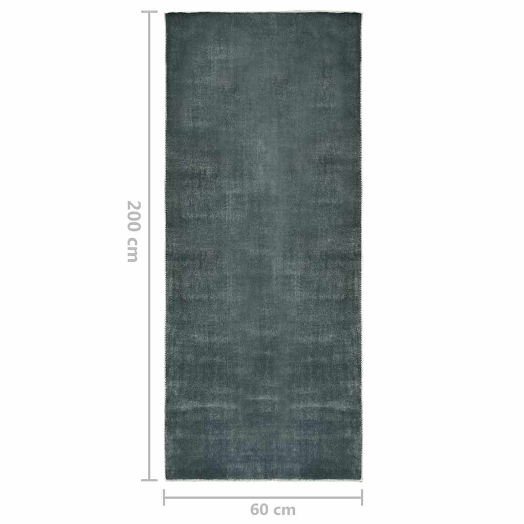 vidaXL Washable Foldable Runner Rug 80x300 cm Polyester Anthracite