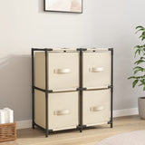 vidaXL Opbergkast met 4 stoffen manden 63x30x71 cm staal zwart