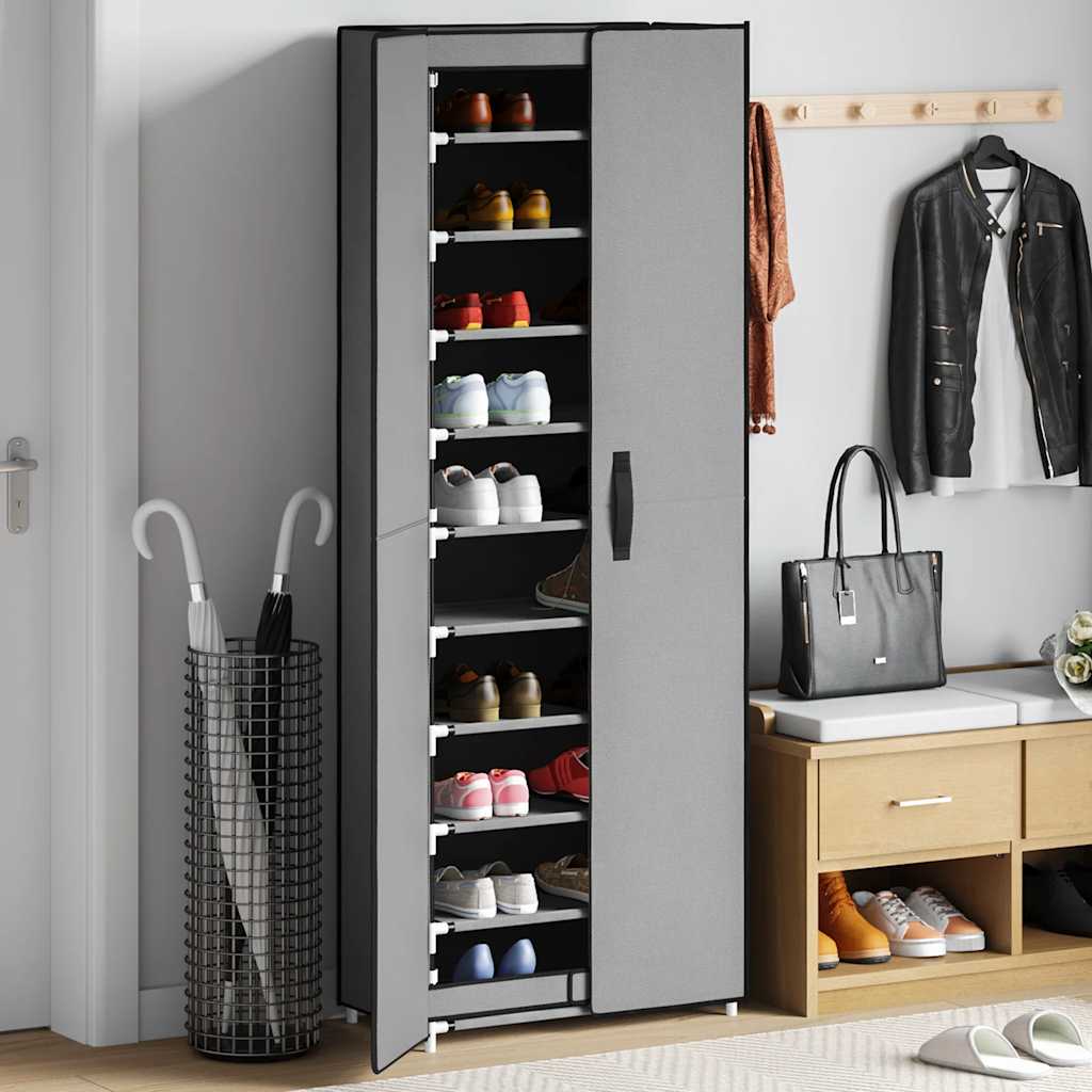 vidaXL Schoenenkast 60x30x166 cm stof zwart