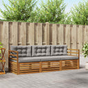 vidaXL Outdoor Sofa Set 3 pcs Natural