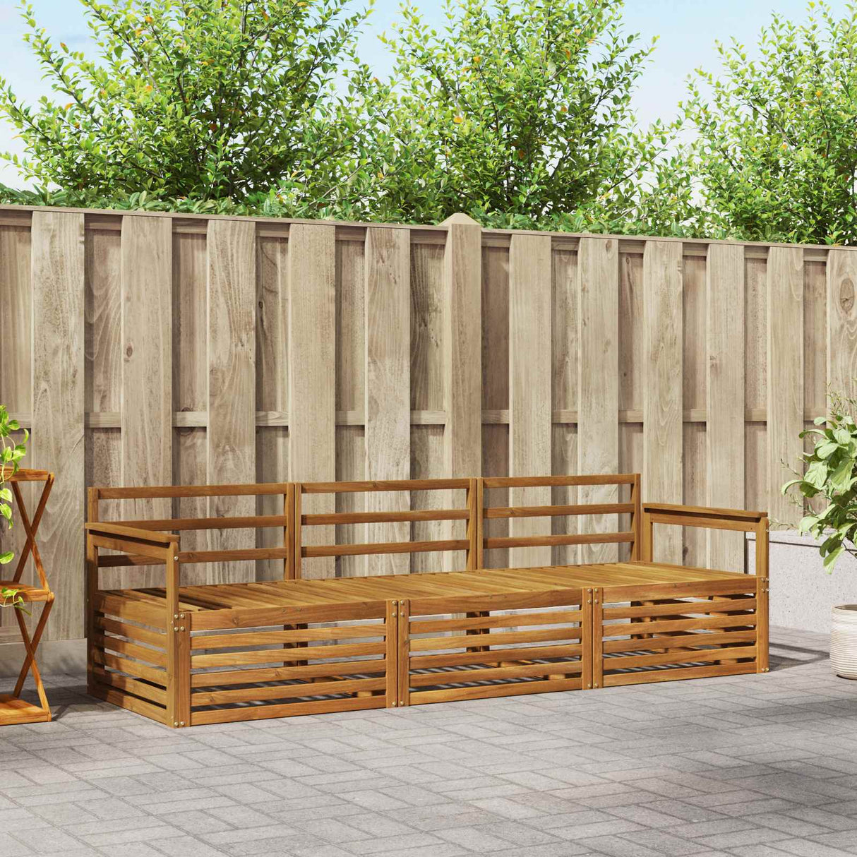 vidaXL Outdoor Sofa Set 3 pcs Natural