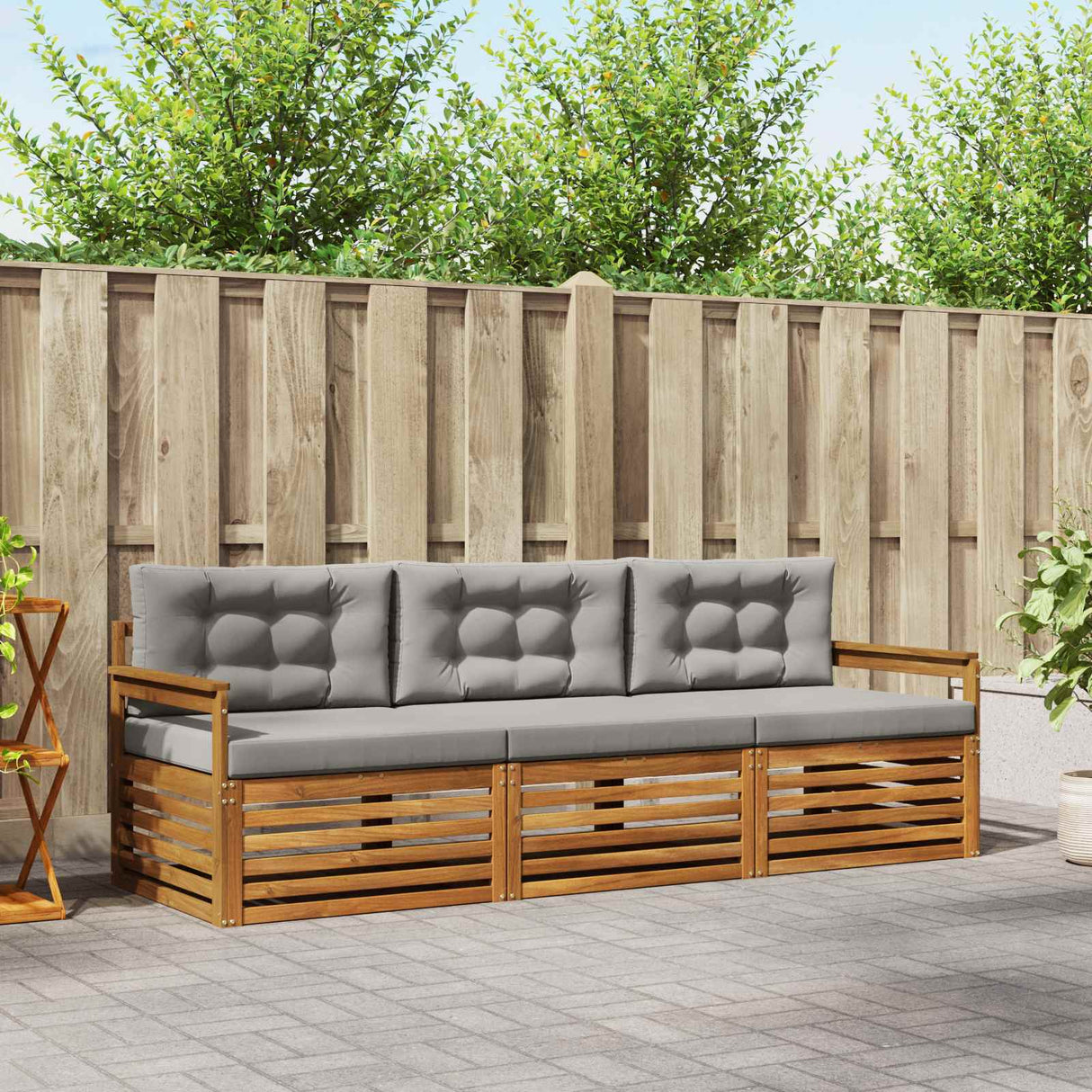 vidaXL Outdoor Sofa Set 3 pcs Natural