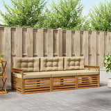 vidaXL Outdoor Sofa Set 3 pcs Natural