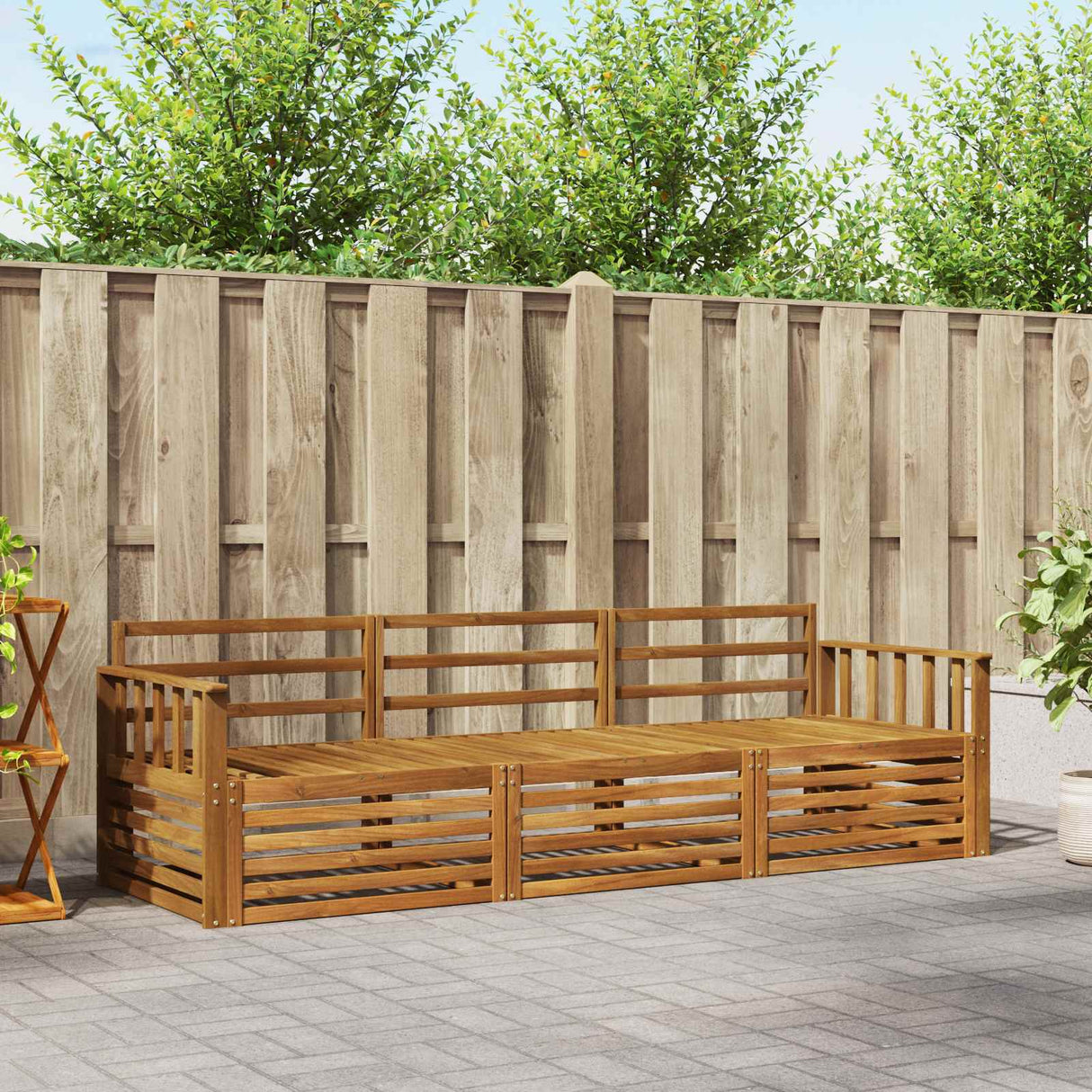 vidaXL Outdoor Sofa Set 3 pcs Natural