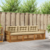 vidaXL Outdoor Sofa Set 3 pcs Natural