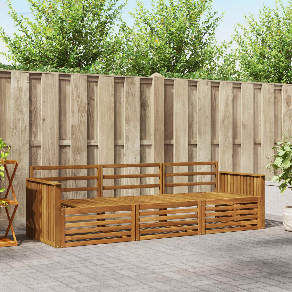 vidaXL Outdoor Sofa Set 3 pcs Natural