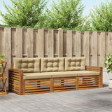 vidaXL Outdoor Sofa Set 3 pcs Natural