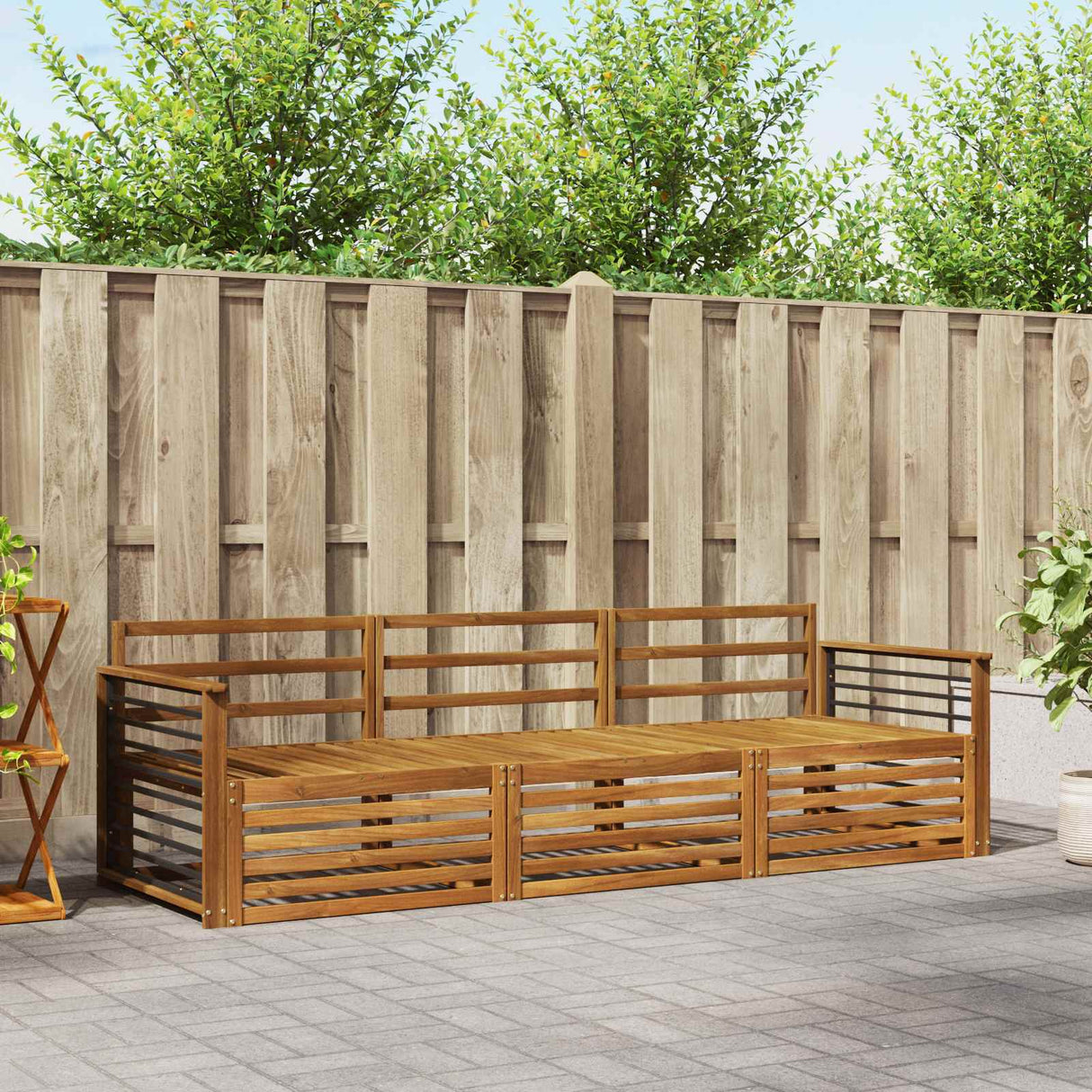 vidaXL Outdoor Sofa Set 3 pcs Natural
