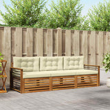 vidaXL Outdoor Sofa Set 3 pcs Natural