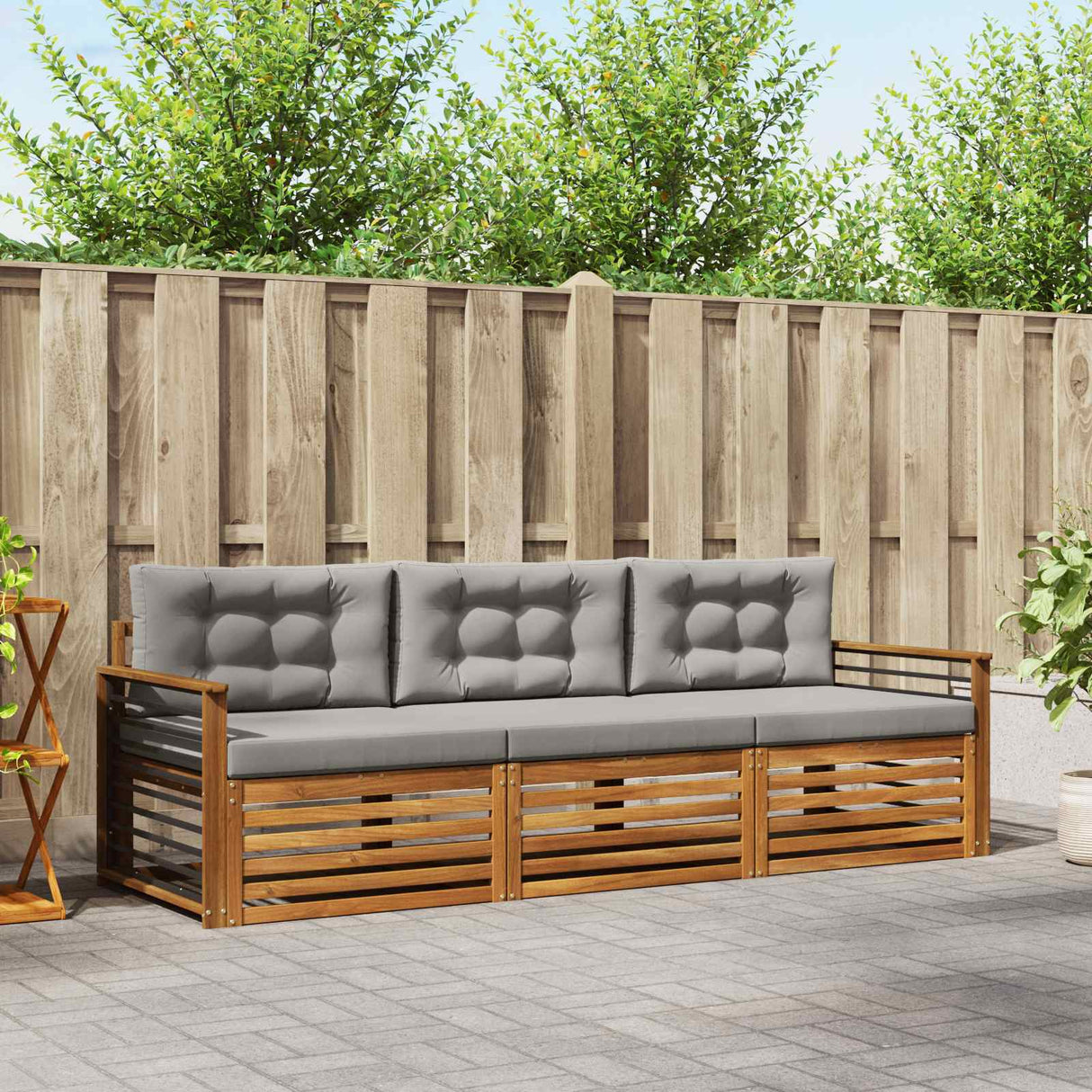 vidaXL Outdoor Sofa Set 3 pcs Natural