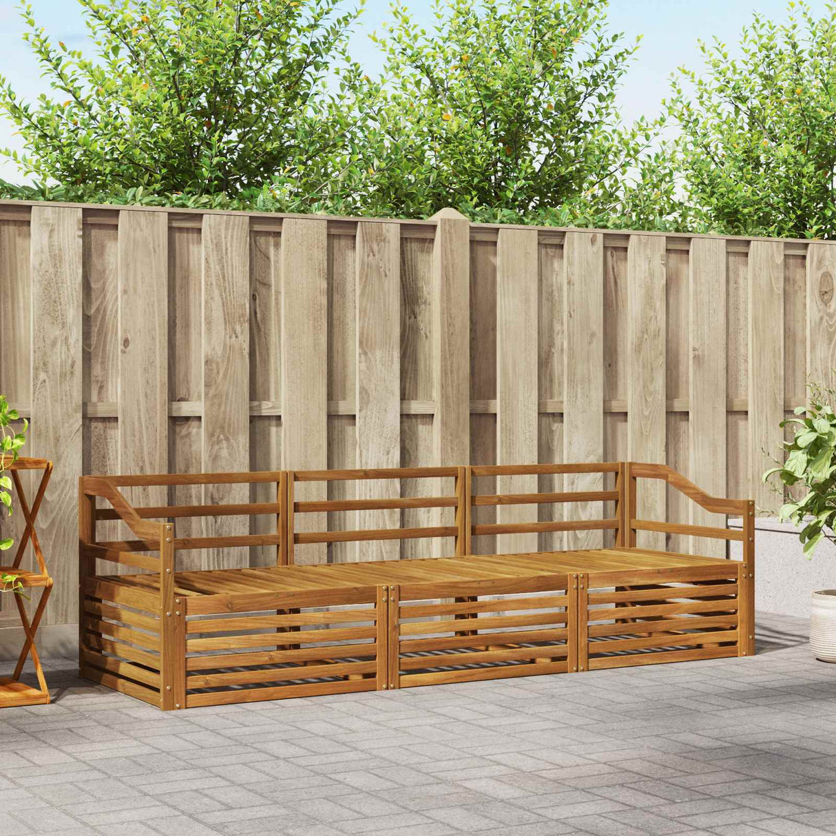 vidaXL Outdoor Sofa Set 3 pcs Natural