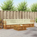 vidaXL Outdoor Sofa Set 5 pcs Natural