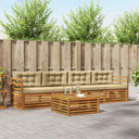 vidaXL Outdoor Sofa Set 5 pcs Natural
