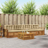 vidaXL Outdoor Sofa Set 5 pcs Natural