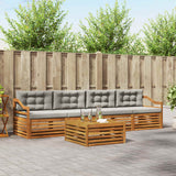vidaXL Outdoor Sofa Set 5 pcs Natural
