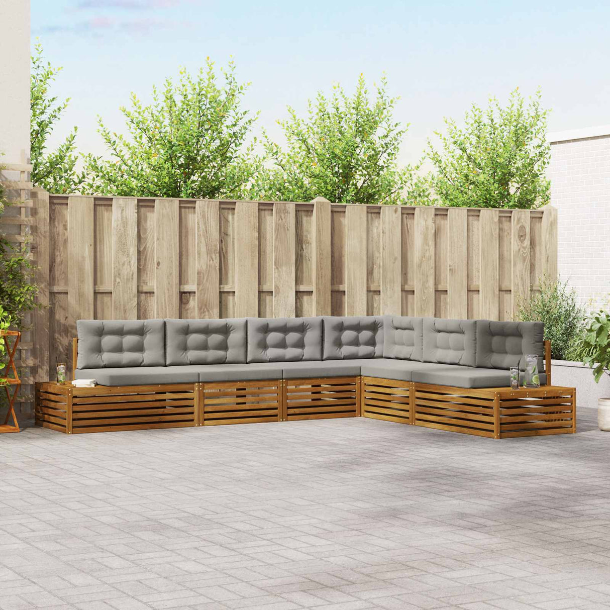 vidaXL Ensemble de banque de construction avec des ustensiles 6 pièces naturelles et crème