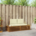 vidaXL Buiten bank set 2 Stuk Naturel 182,5 x 63 x 73 cm