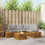 vidaXL Sofa-Sets met kussen 5 Stuk Natuurlijk en Crème