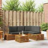 vidaXL Sofa-Sets met kussen 5 Stuk Natuurlijk en Crème