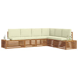 vidaXL Sofa Sets with Cushions 6 Pieces Natural and Cream