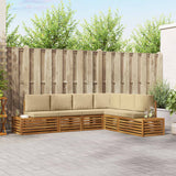 vidaXL Sofa Sets with Cushions 6 Pieces Natural and Cream