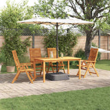 vidaXL Tuin Eettafel Set 5 pcs Bruin Massief Acacia Hout