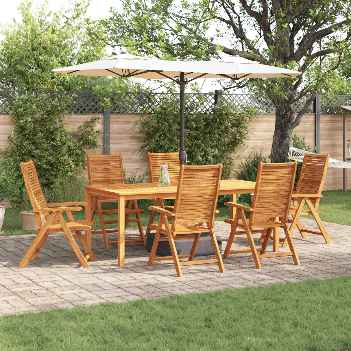 vidaXL Tuin Eettafel Set 5 pcs Bruin Massief Acacia Hout