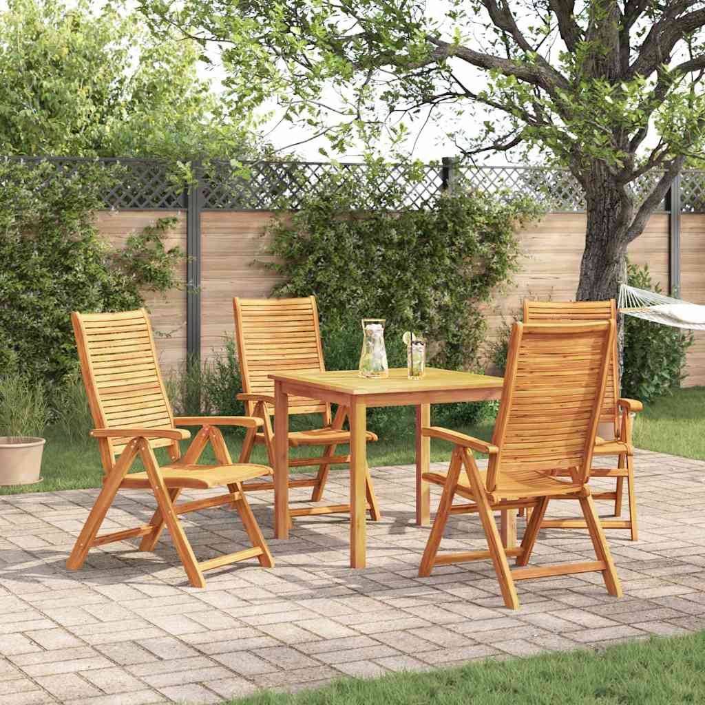 vidaXL Tuin Eettafel Set 5 pcs Bruin Massief Acacia Hout