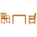 vidaXL Garden Dining Set 3 pcs Brown Solid Acacia Wood