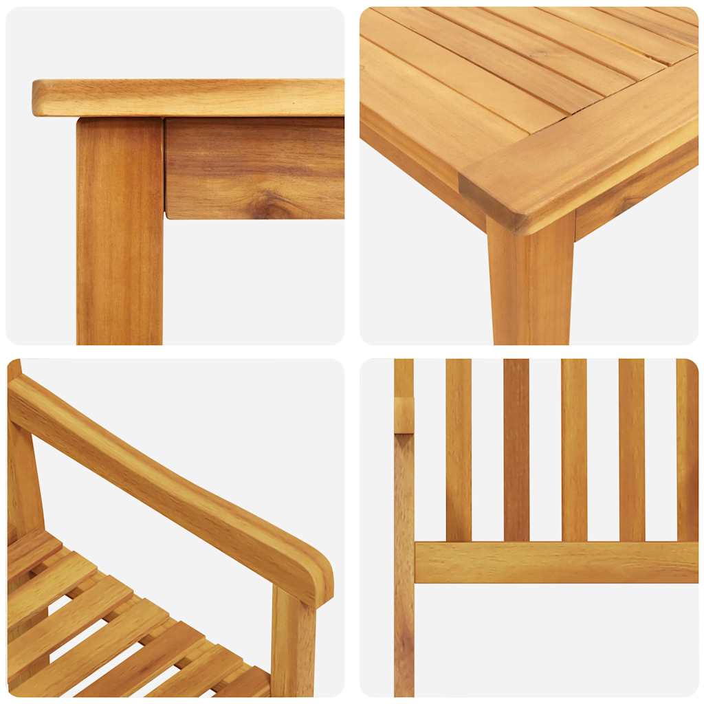 vidaXL Tuin Eettafel Set 5 pcs Bruin Massief Acacia Hout