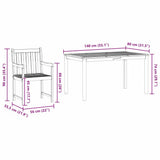 vidaXL Tuin Eettafel Set 5 pcs Bruin Massief Acacia Hout