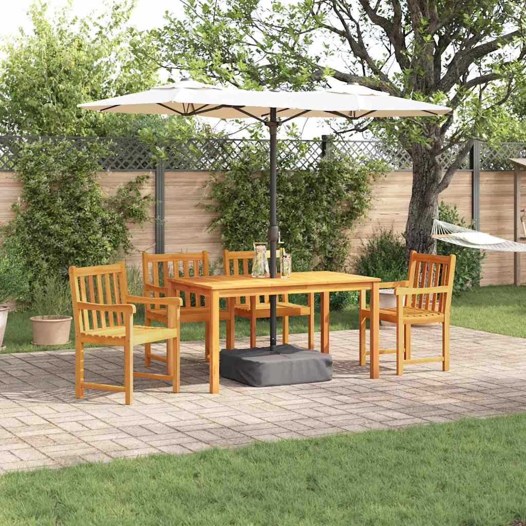 vidaXL Tuin Eettafel Set 5 pcs Bruin Massief Acacia Hout