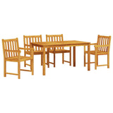 vidaXL Tuin Eettafel Set 5 pcs Bruin Massief Acacia Hout