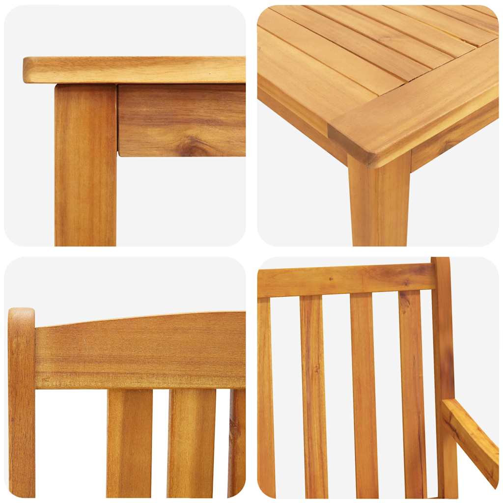 vidaXL Garden Dining Table Set 3 pcs Brown Solid Acacia Wood