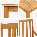 vidaXL Garden Dining Table Set 3 pcs Brown Solid Acacia Wood