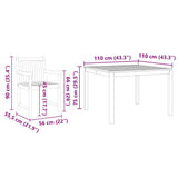 vidaXL Garden Dining Table Set 3 pcs Brown Solid Acacia Wood