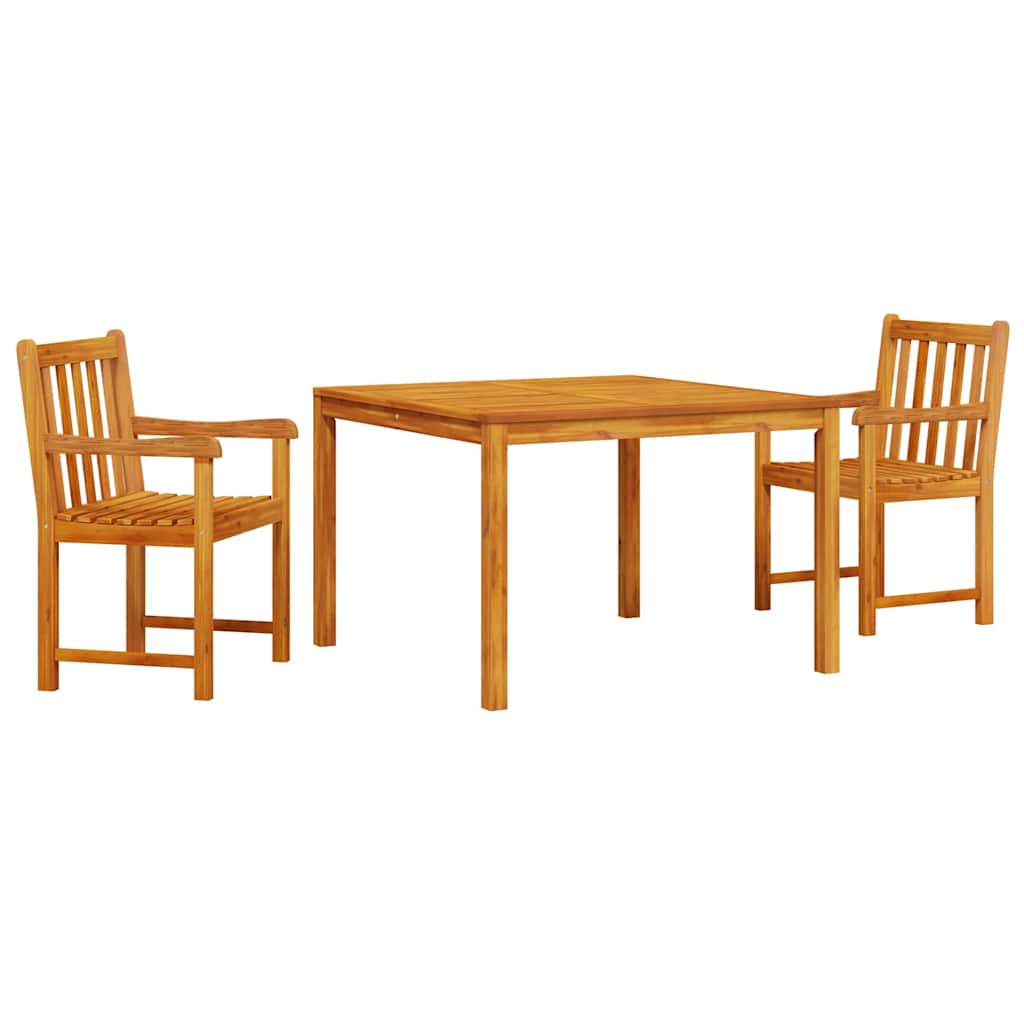 vidaXL Garden Dining Table Set 3 pcs Brown Solid Acacia Wood