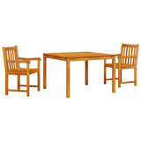 vidaXL Garden Dining Table Set 3 pcs Brown Solid Acacia Wood