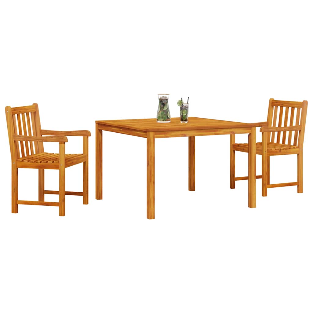 vidaXL Garden Dining Table Set 3 pcs Brown Solid Acacia Wood