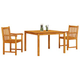 vidaXL Garden Dining Table Set 3 pcs Brown Solid Acacia Wood