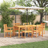 vidaXL Tuin Eettafel Set 7 pcs Bruin Massief Acacia Hout