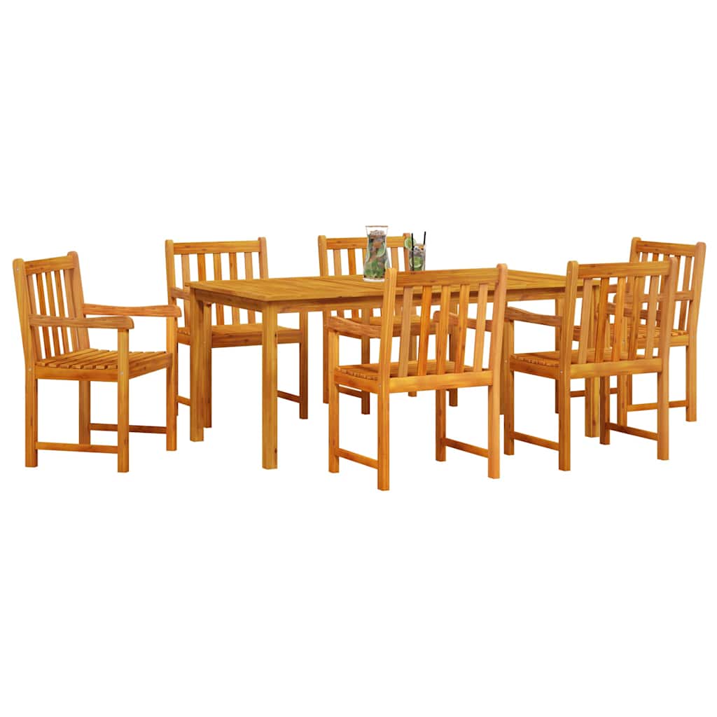 vidaXL Tuin Eettafel Set 7 pcs Bruin Massief Acacia Hout