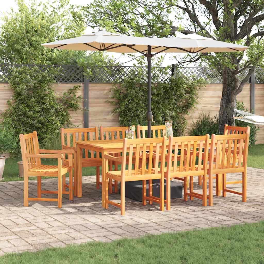 vidaXL Tuin Eettafel Set 7 pcs Bruin Massief Acacia Hout