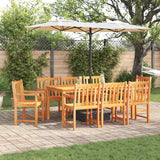 vidaXL Tuin Eettafel Set 7 pcs Bruin Massief Acacia Hout