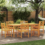 vidaXL Tuin Eettafel Set 7 pcs Bruin Massief Acacia Hout