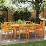 vidaXL Tuin Eettafel Set 7 pcs Bruin Massief Acacia Hout