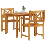 vidaXL Tuin Eettafel Set 3 pcs Bruin Massief acaciahout