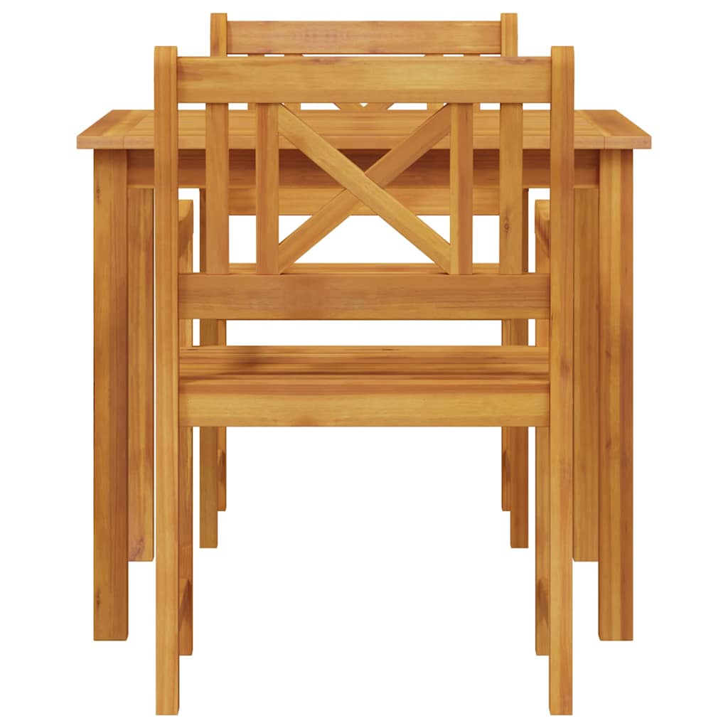 vidaXL Tuin Eettafel Set 3 pcs Bruin Massief acaciahout